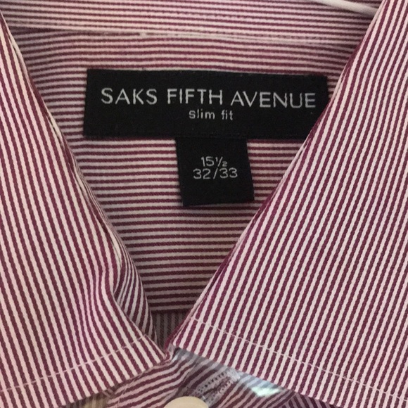 Amazing red, striped button down shirt from saks. - Picture 2 of 2